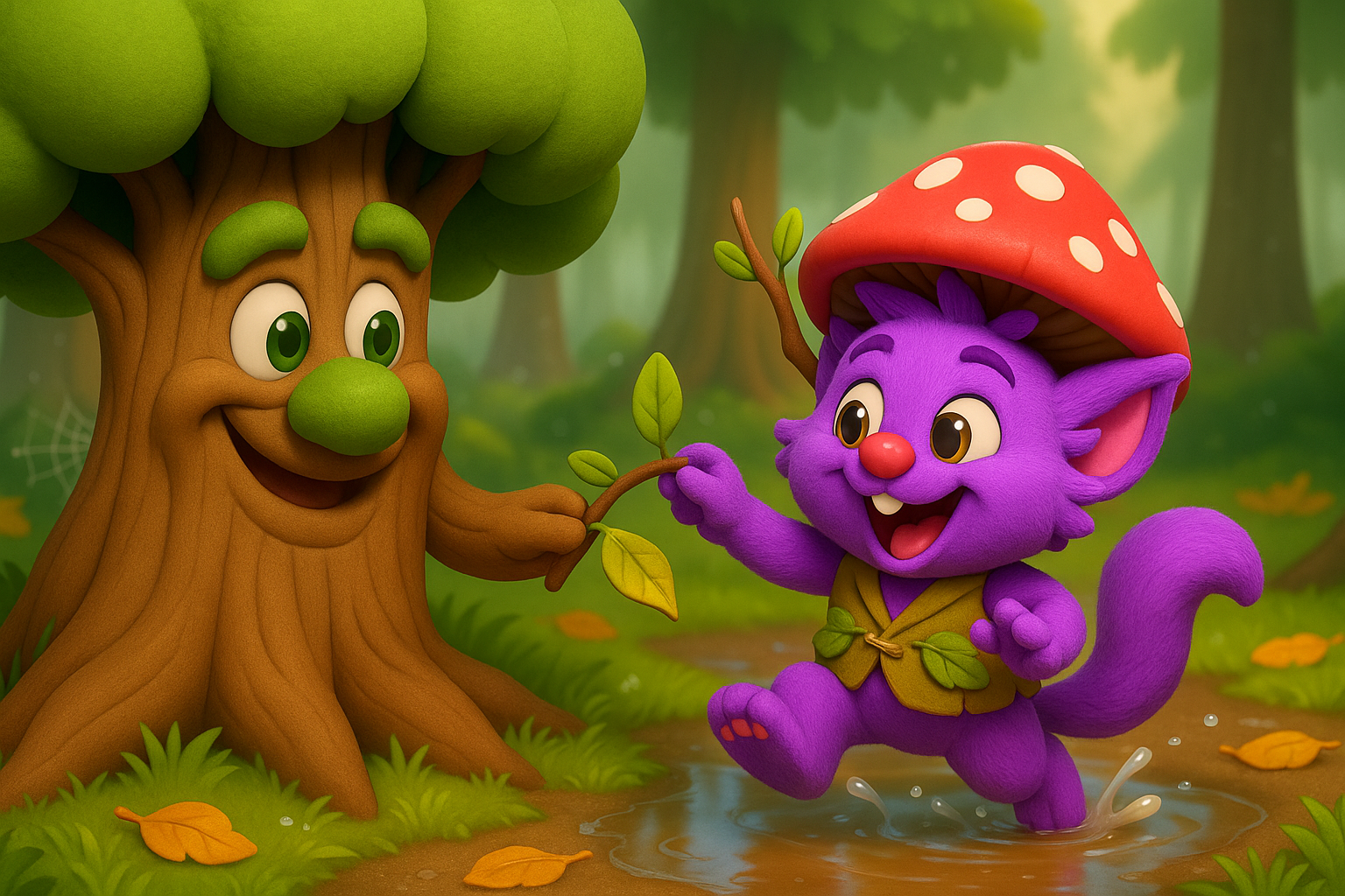 Illustration for Snoggle and the Joy in Small Things, a TinyTales Land story about joy