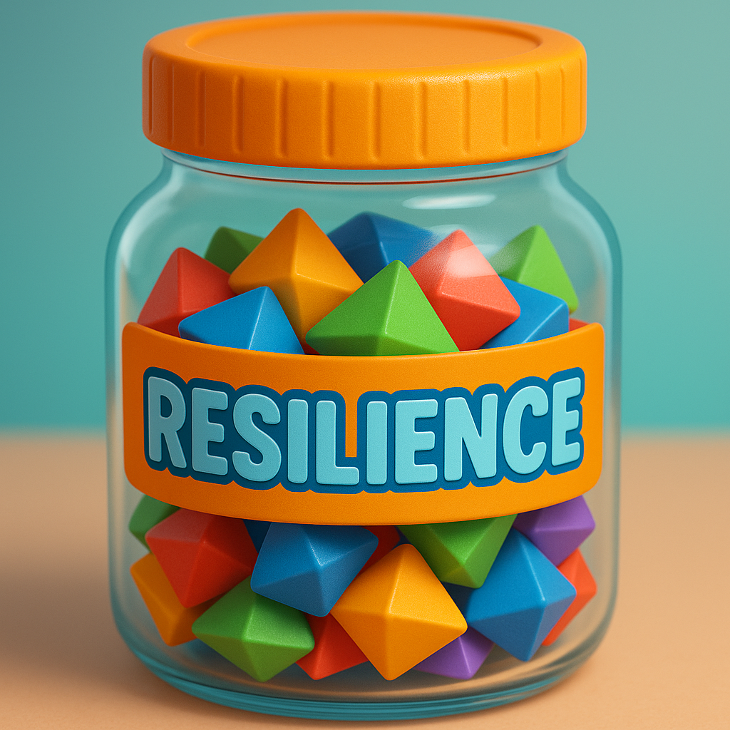 Resilience Jar Game for kids, a TinyTales Land character trait activity for ages 3 to 10.