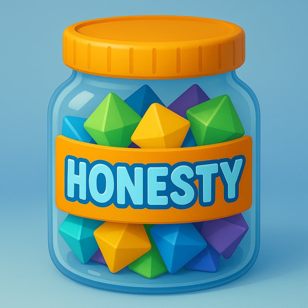 Honesty Jar Game for kids, a TinyTales Land character trait activity for ages 3 to 10.