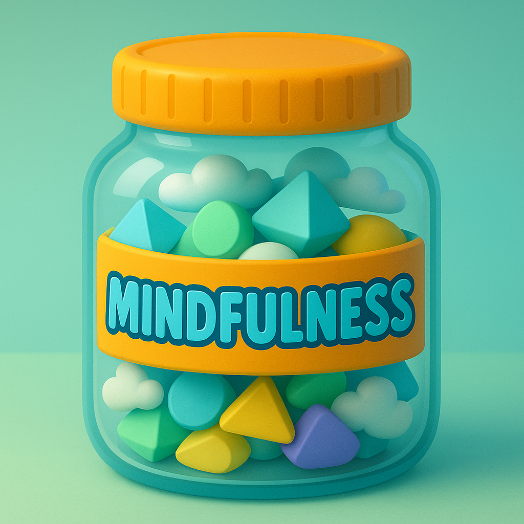 Mindfulness Jar Game for kids, a TinyTales Land character trait activity for ages 3 to 10.
