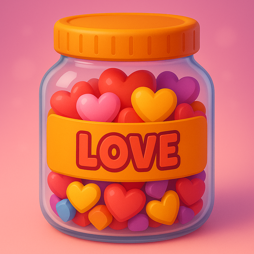 Love Jar Game for kids, a TinyTales Land character trait activity for ages 3 to 10.
