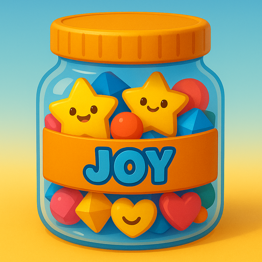 Joy Jar Game for kids, a TinyTales Land character trait activity for ages 3 to 10.