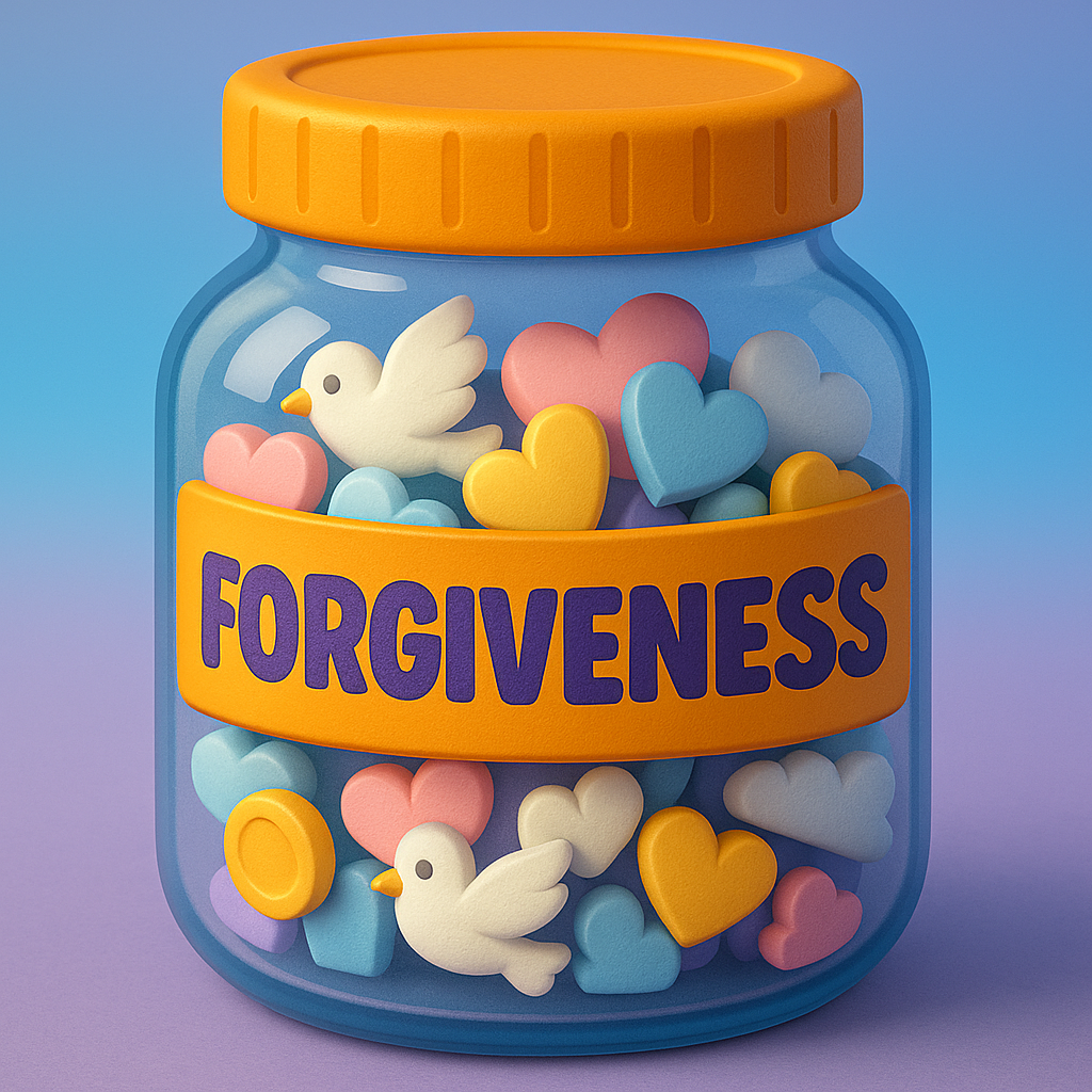 Forgiveness Jar Game for kids, a TinyTales Land character trait activity for ages 3 to 10.