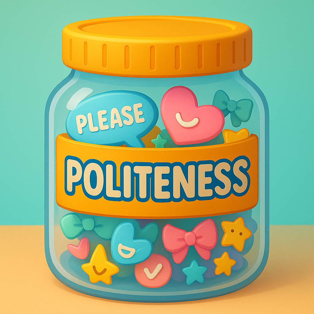 Politeness Jar Game for kids, a TinyTales Land character trait activity for ages 3 to 10.