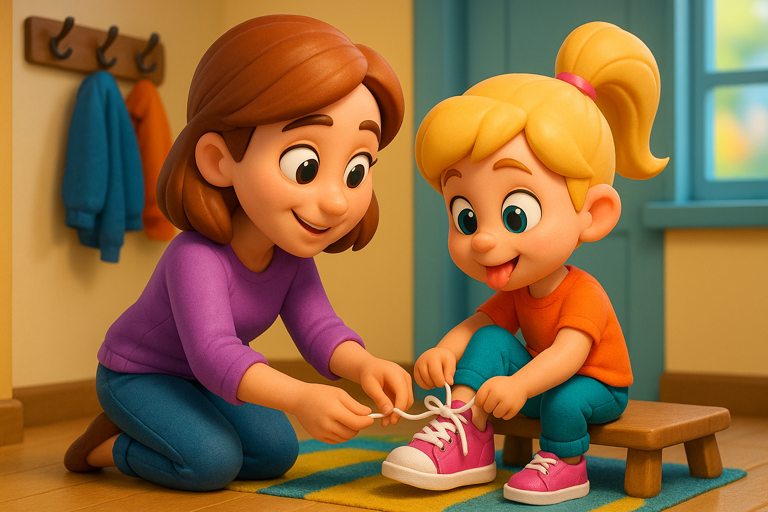 Illustration for One Shoe at a Time, a TinyTales Land story about self discipline