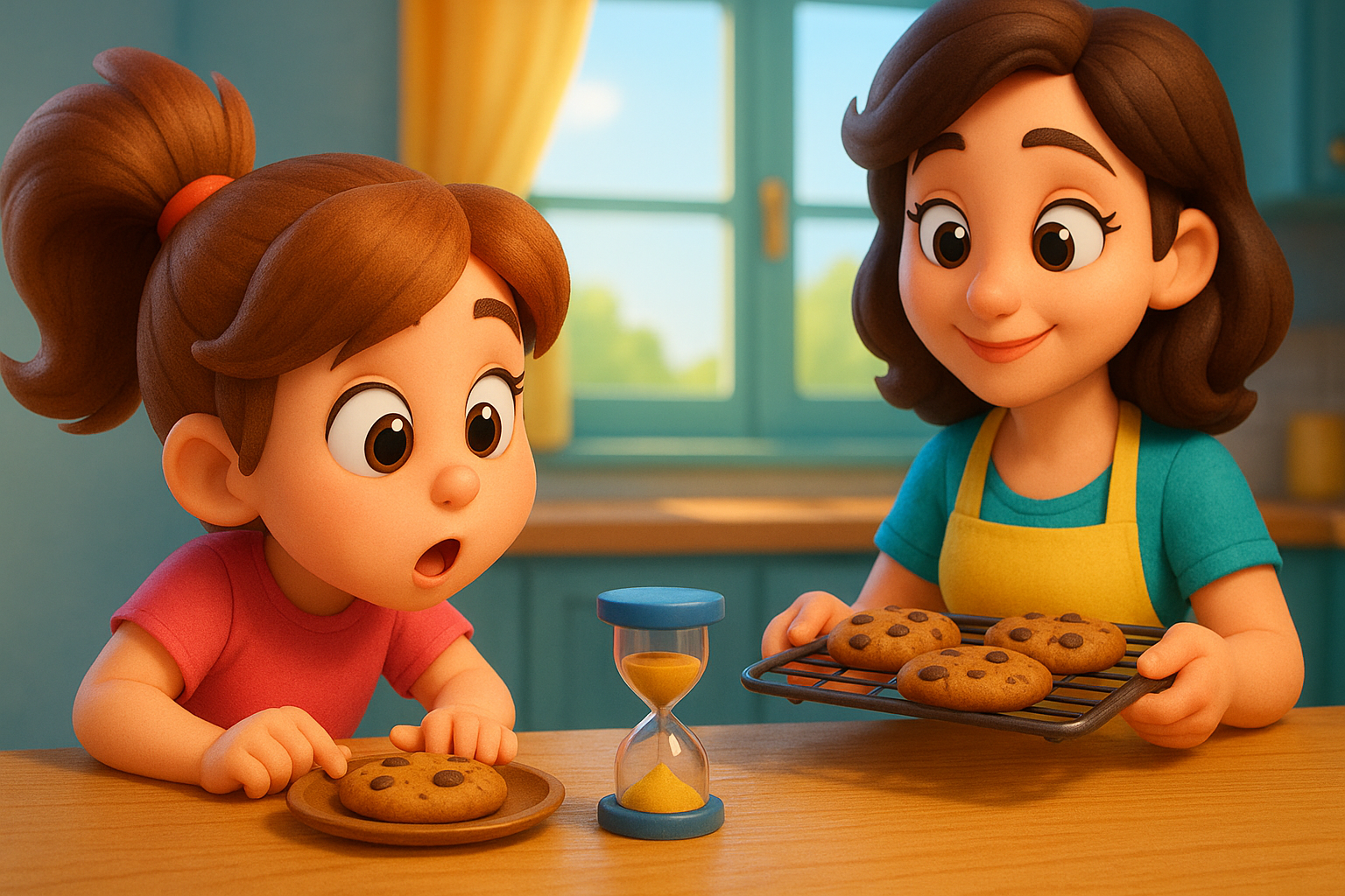 Illustration for The Cookie Countdown, a TinyTales Land story about patience