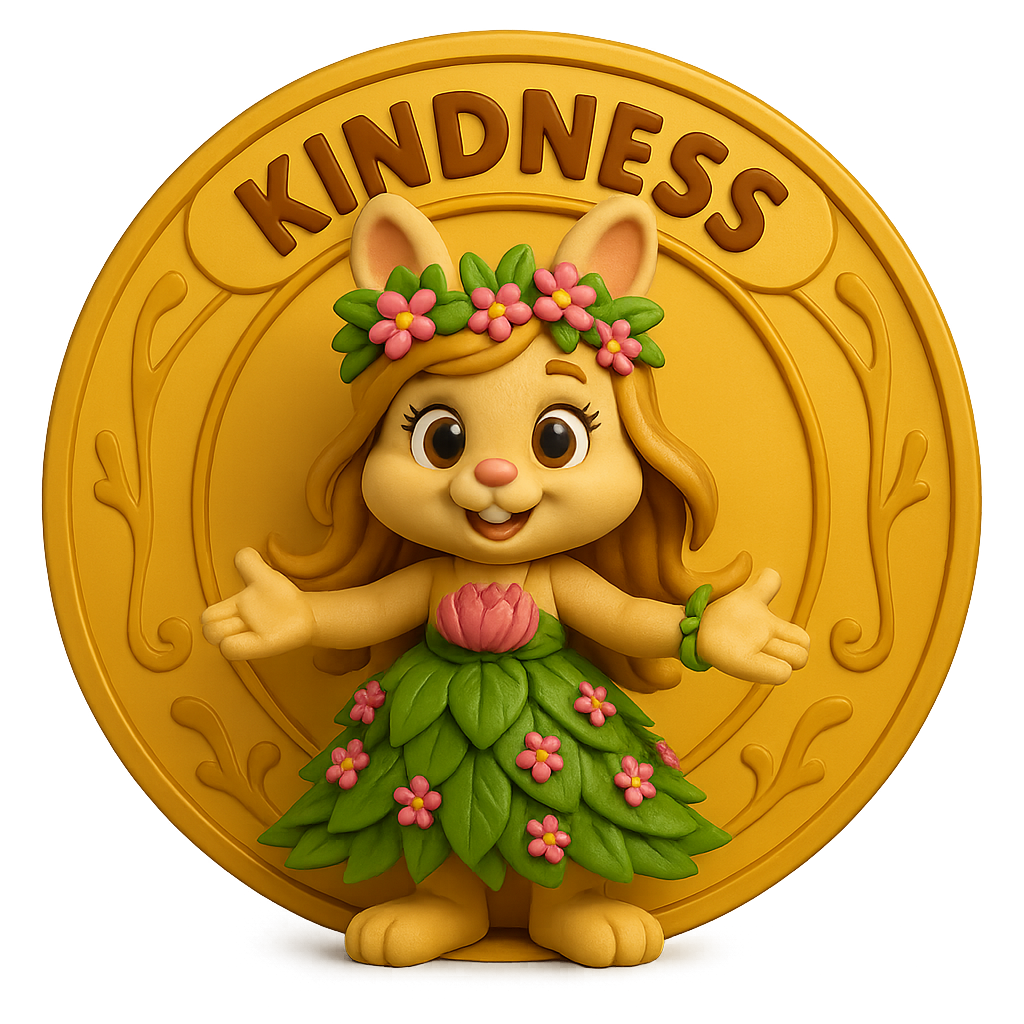 Kindness character trait badge for children
