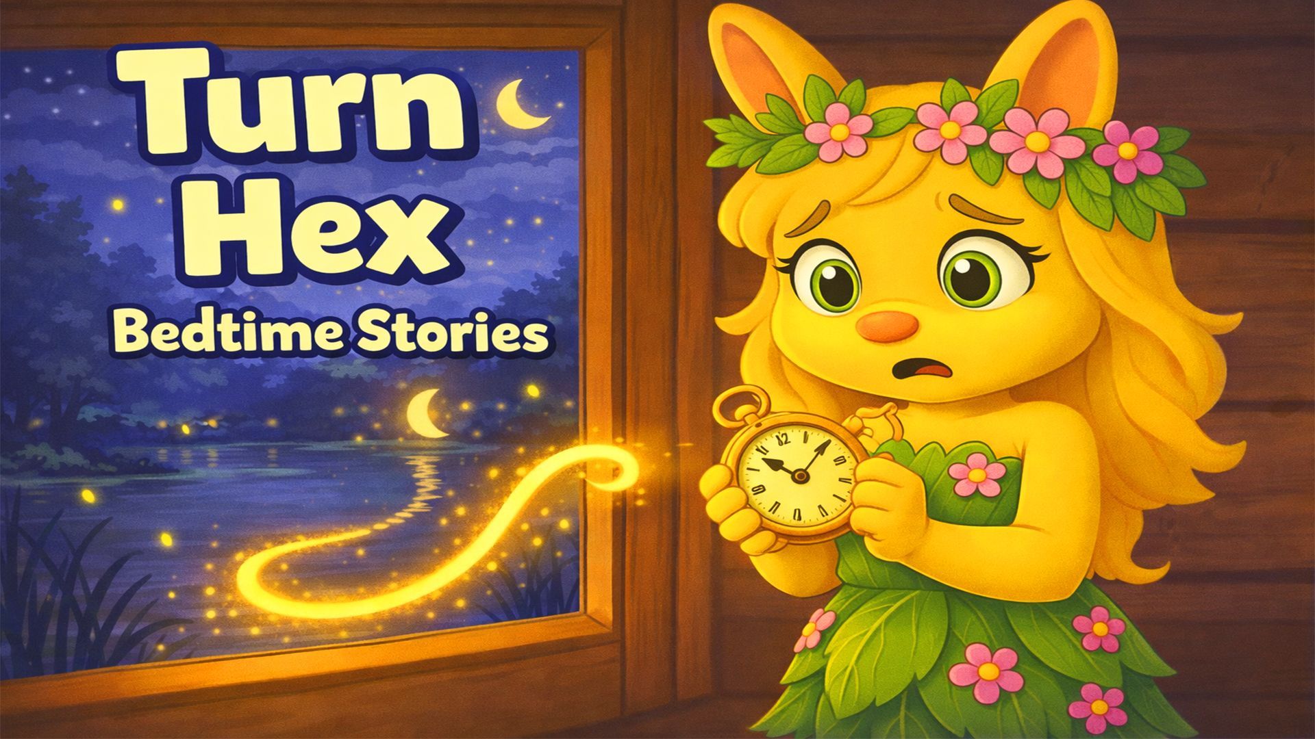 Junior the frog and Leafy face a glowing teapot hex with a mischievous fox in a cozy bedtime scene
