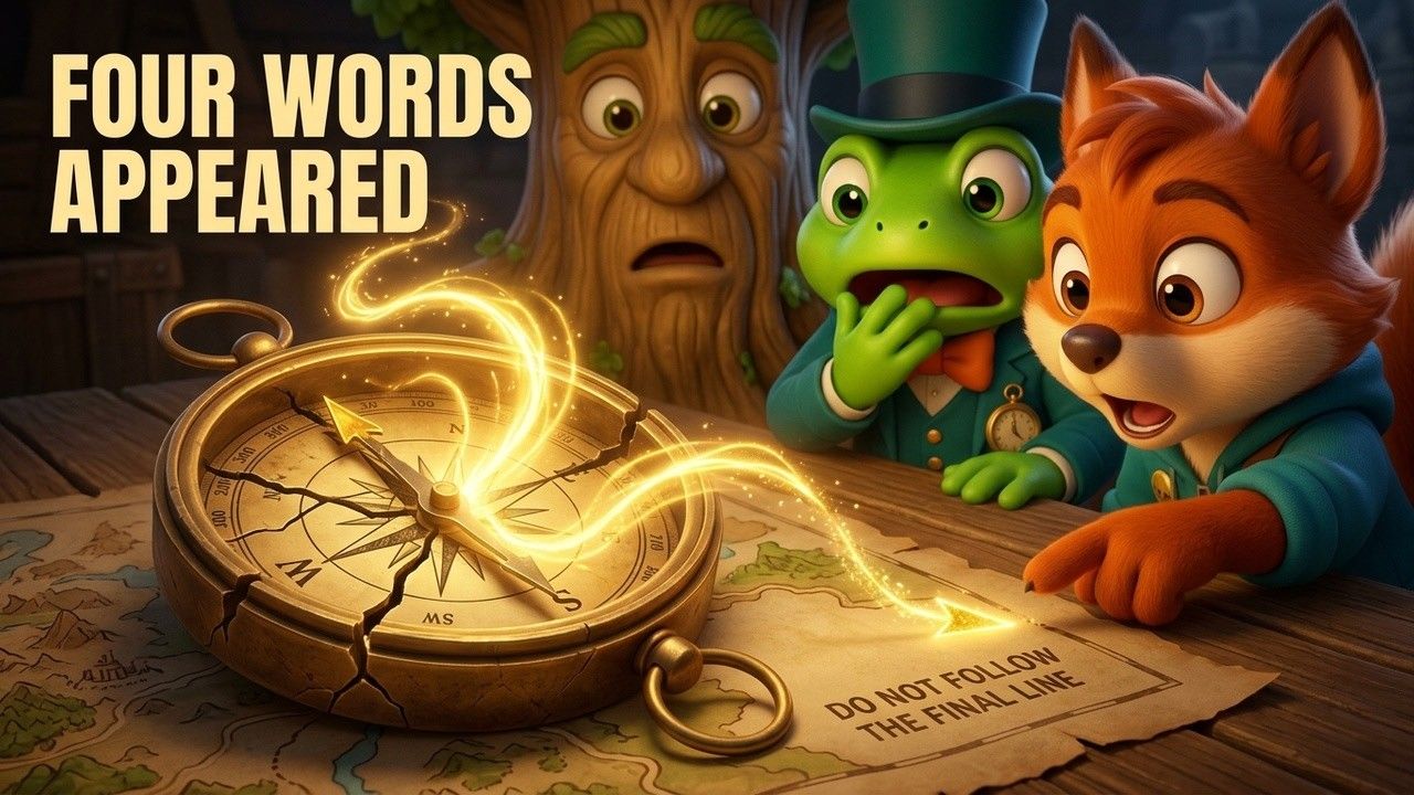 Junior and Tilda studying a magical unfinished map inside Golden Seed Castle in a TinyTales World story