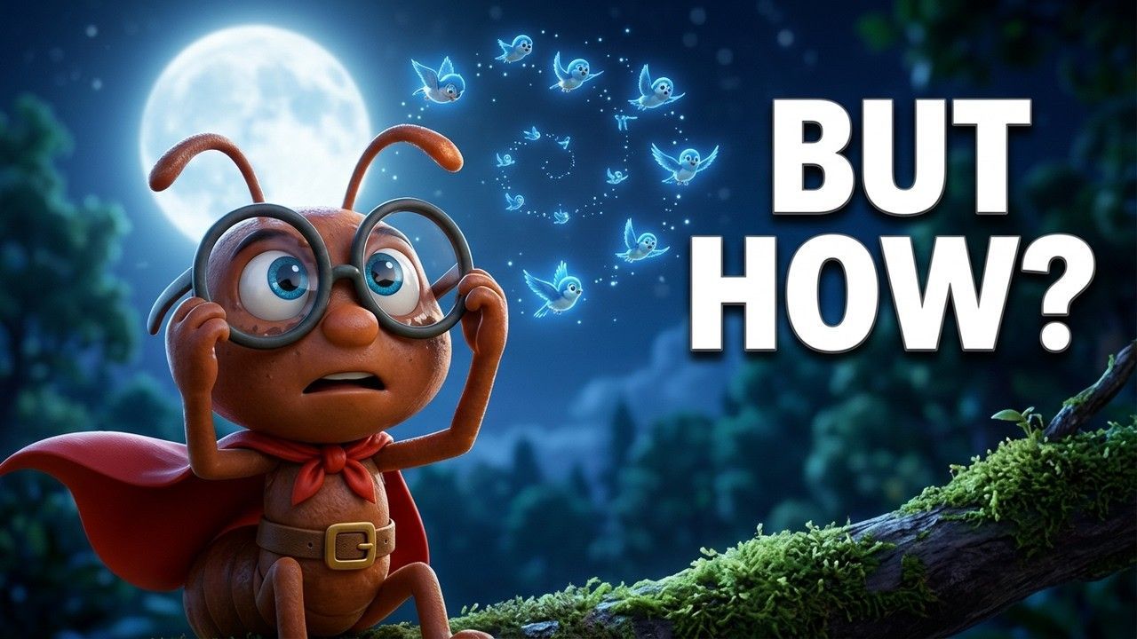 YouTube thumbnail for One Tiny Ant, One Big Difference, a TinyTales Nightfall bedtime story for kids.
