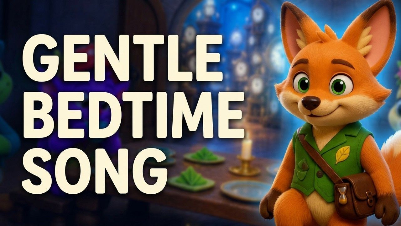 Felix the Fox beside a moonlit table in the Room for Every Heart bedtime lullaby.