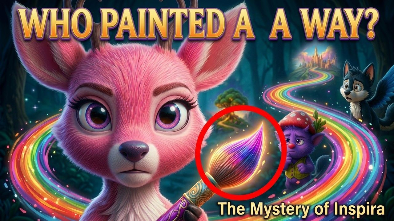 YouTube thumbnail for The Deer Who Painted Hope, a TinyTales Nightfall bedtime story for kids.