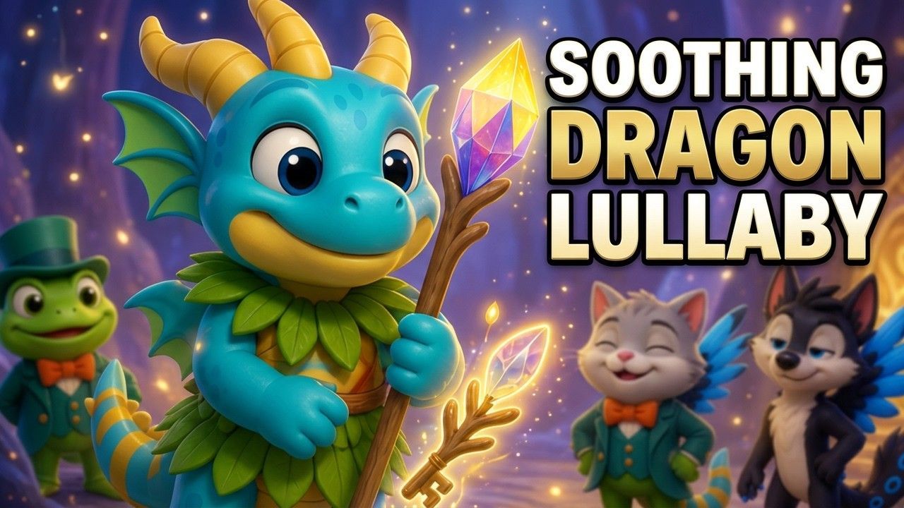 Flexi the little blue dragon beneath Golden Seed Castle during the One Kind Change at a Time lullaby.