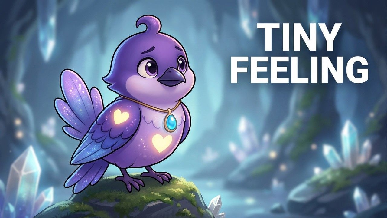 YouTube thumbnail for Mira Hears a Tiny Feeling, a TinyTales Nightfall bedtime story for kids.