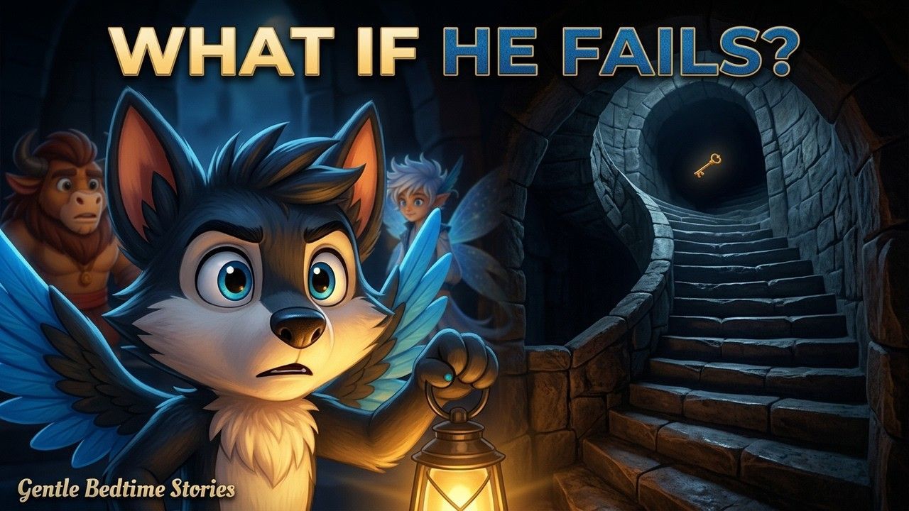 YouTube thumbnail for The Fox Who Faced His Fear, a TinyTales Nightfall bedtime story for kids.