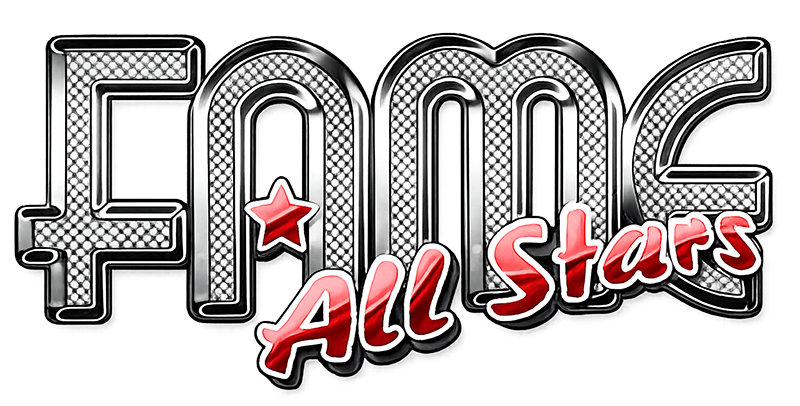 FMF All Stars logo with silver metallic letters and red script accents