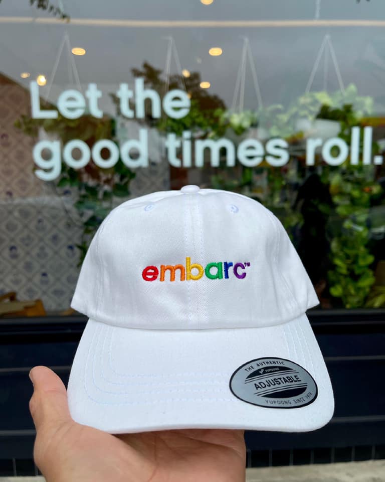 White embroidered hat