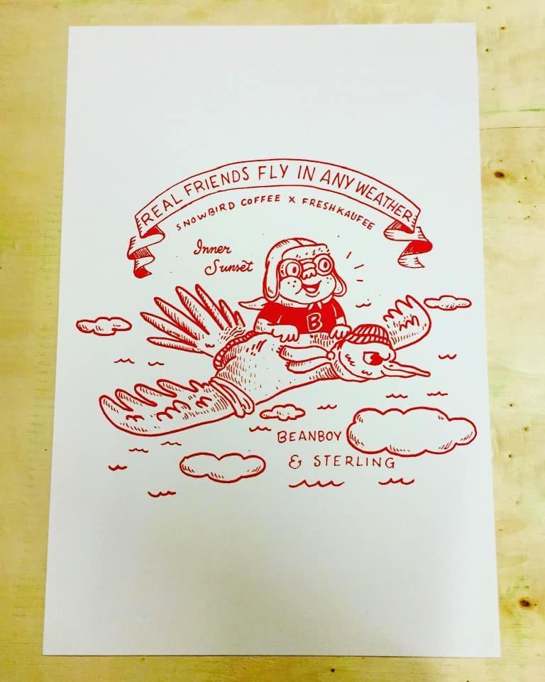 A poster that says real friends fly in any weather