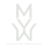 Logo for MWX Landscaping & Excavation featuring an interlocking letter monogram in light gray on a dark background.
