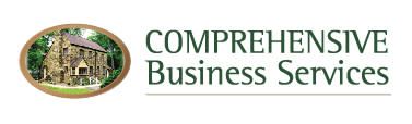 A logo for comprehensive business services with a picture of a house in the middle.