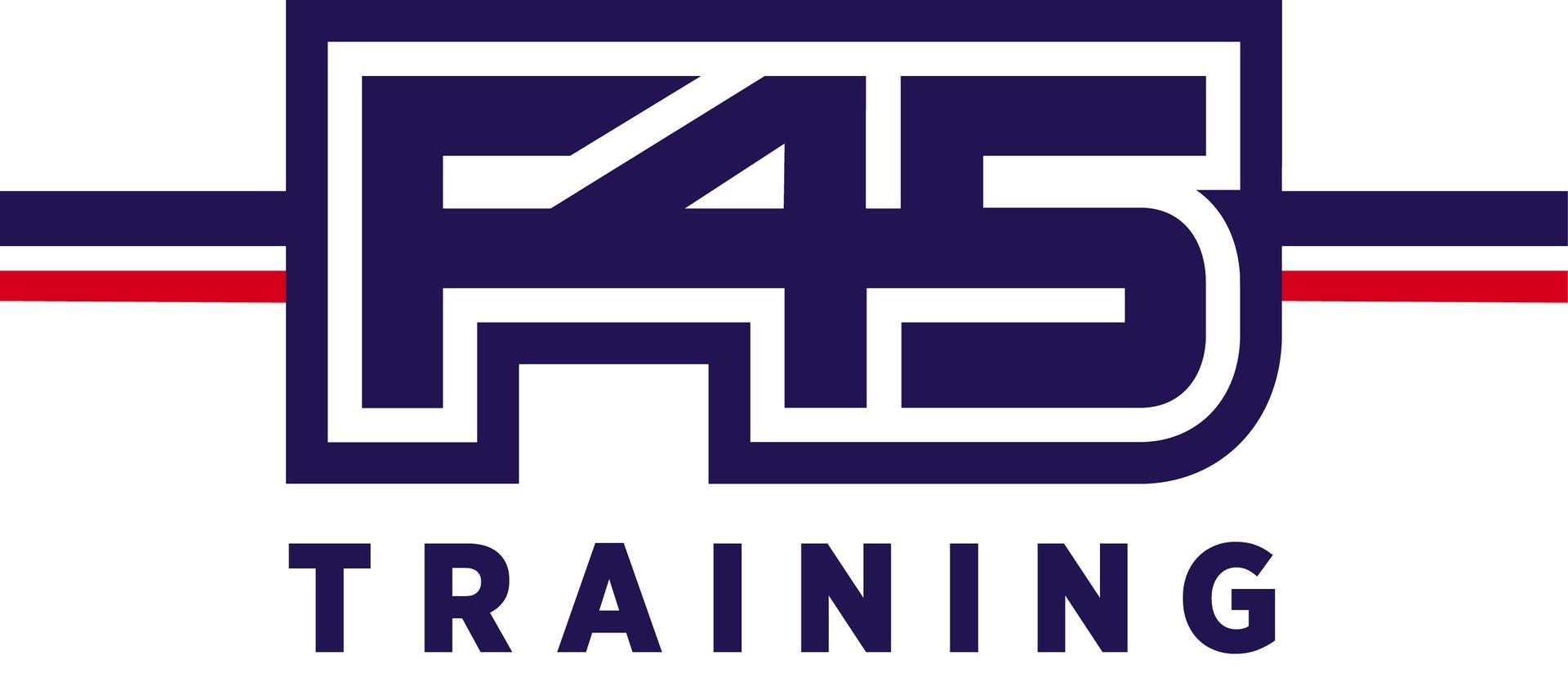 F5 Training logo in dark blue with red and blue horizontal stripes on a white background