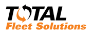 Logo for Total Fleet Solutions, black and orange text with an arrow symbol.