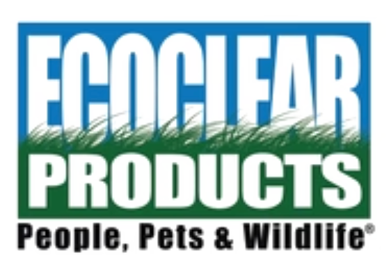 EcoClear Products logo with blue, green, and white text, “People, Pets & Wildlife” tagline