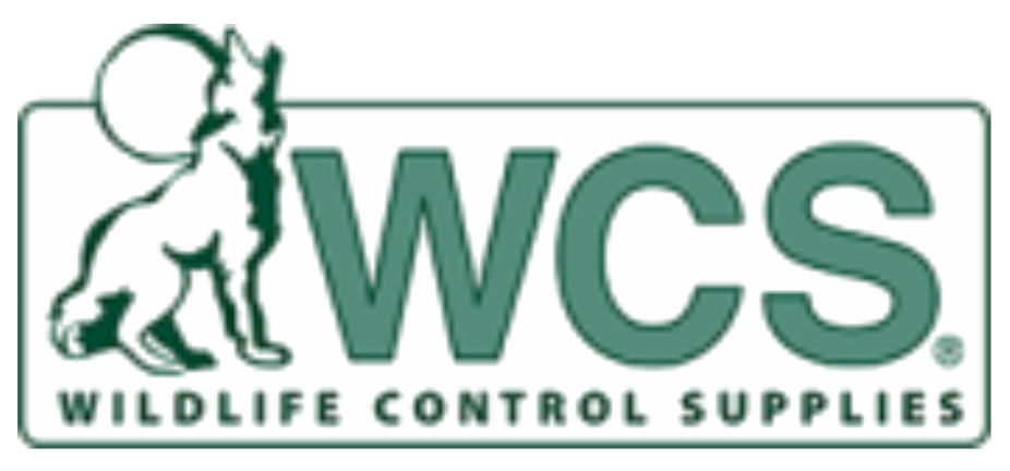 WCS Wildlife Control Supplies logo with a green dog silhouette and bold green text on white background
