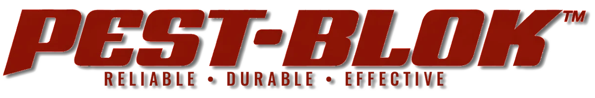 PEST-BLOK logo in red and black with the tagline “Reliable • Durable • Effective”