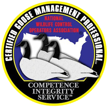 Certified Goose Management Professional badge with geese, U.S. map, and motto “Competence, Integrity, Service”