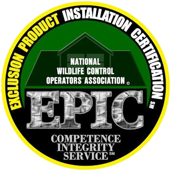 National Wildlife Control Operators Association EPIC product installation certification logo, green and black badge