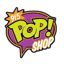 A logo for a pop shop with a speech bubble