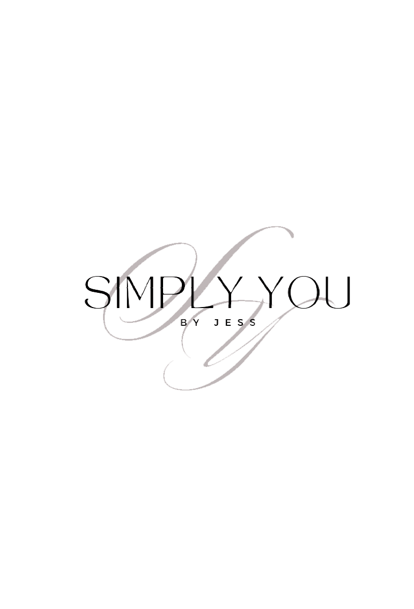 Minimalist black-and-white logo reading “SIMPLY YOU” with thin elliptical line art on a white background