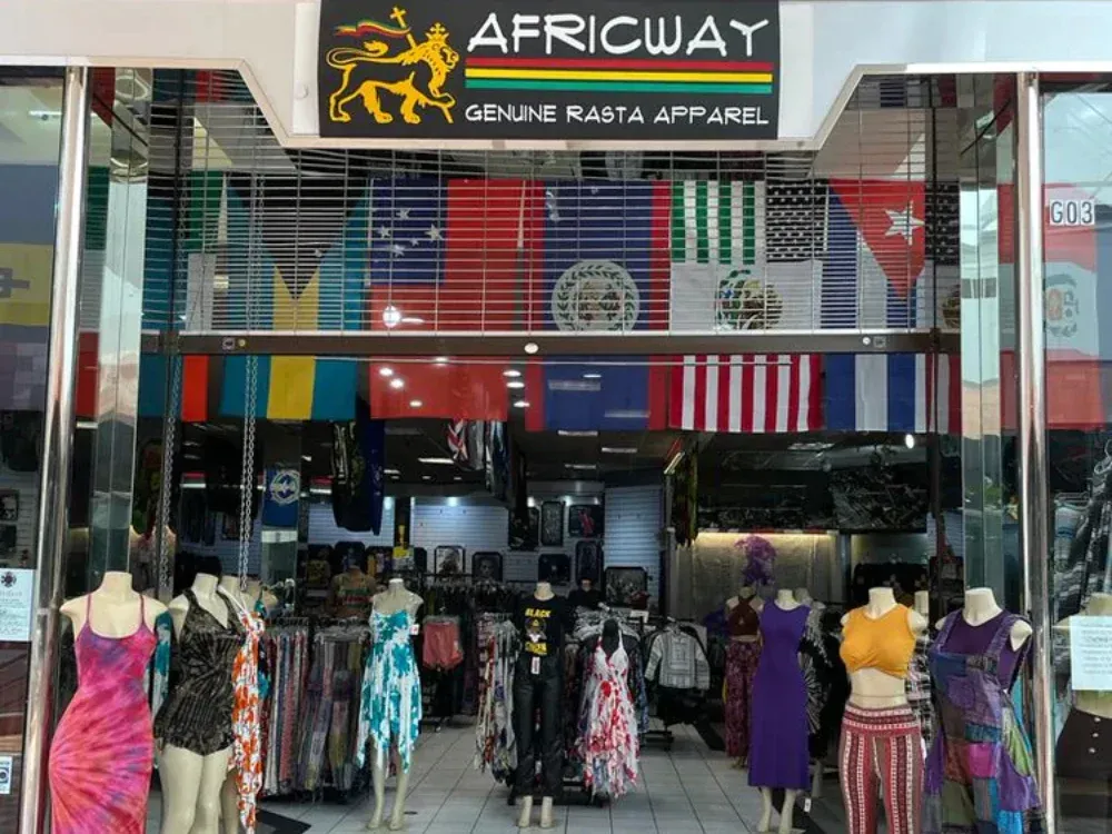 A store front with a sign that says ' africaway ' on it