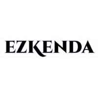 A black and white logo for ez kenda on a white background.