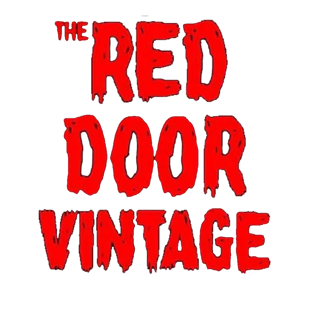 A red sign that says the red door vintage