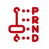 Red stylized logo with the letters P R N D and dots on a white background