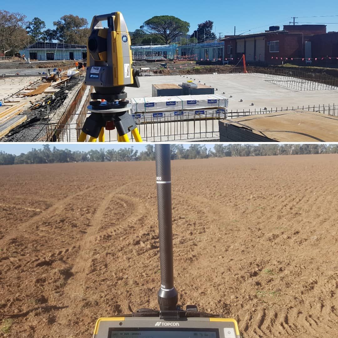 A Picture Of A Construction Site Next To A Picture Of A Field — Western Survey Pty Ltd In Dubbo, NSW