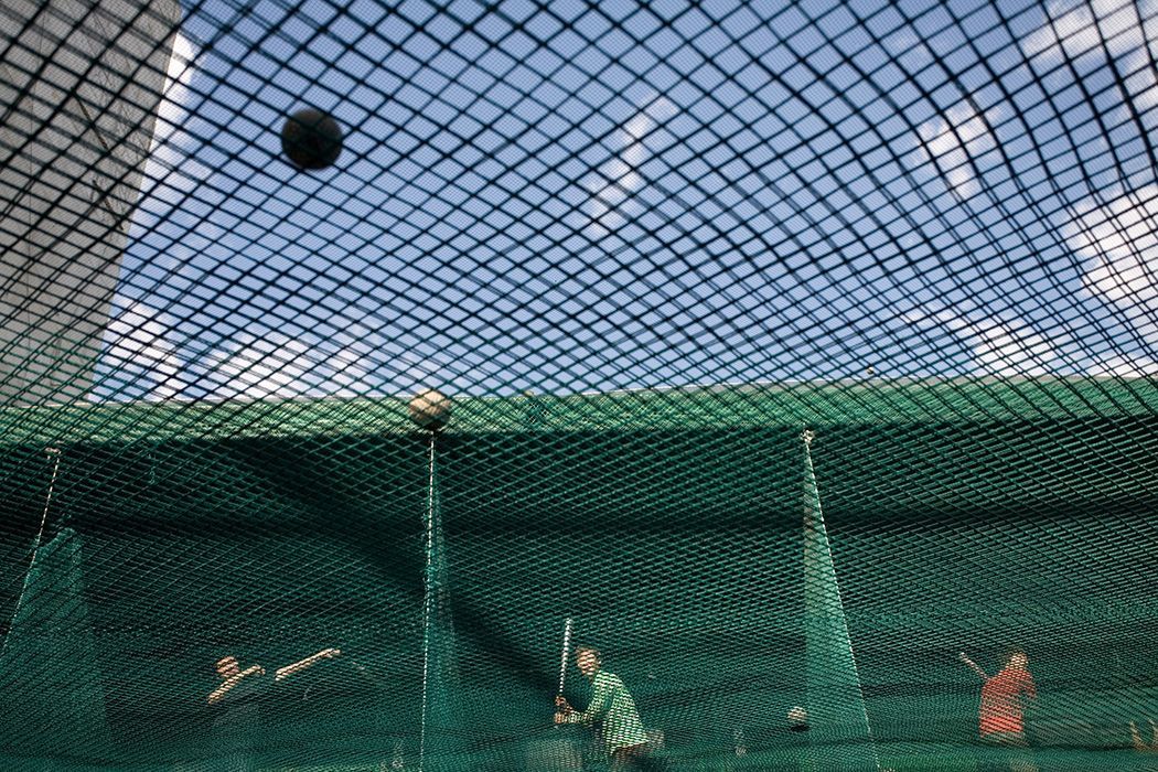 kids at batting cages