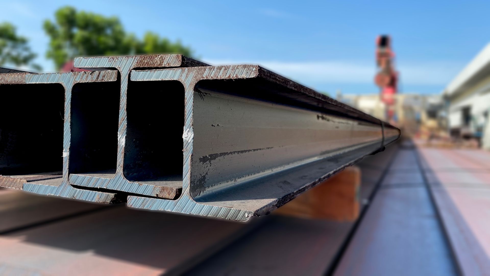 Stack of beam steel, representing foundation metal beam bracing solutions by Glenn Marsee & Son Foun