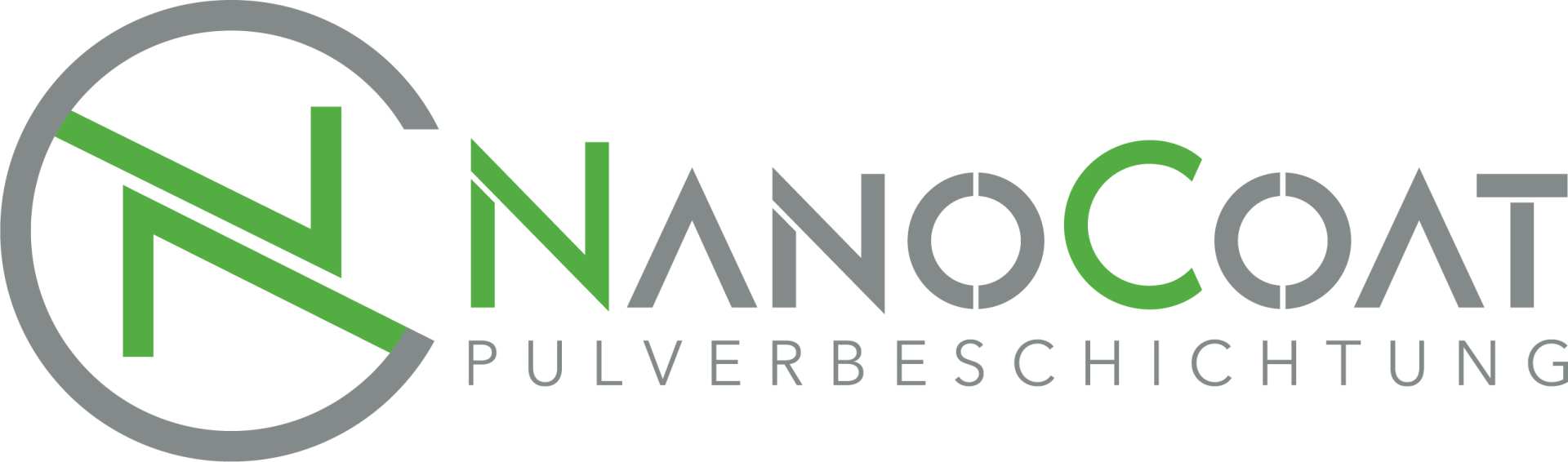 Auf weißem Hintergrund ist ein Logo für die Nanocoat Pulverbeschichtung abgebildet.