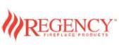 Le logo des produits de cheminée Regency comporte une flamme rouge.