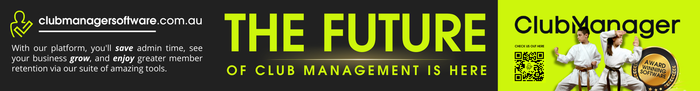 Banner for Club Manager software with text