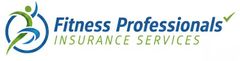Logo for Fitness Professionals Insurance Services, featuring a figure in motion inside a blue circle, with text.