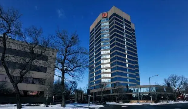 A tall commercial building.
