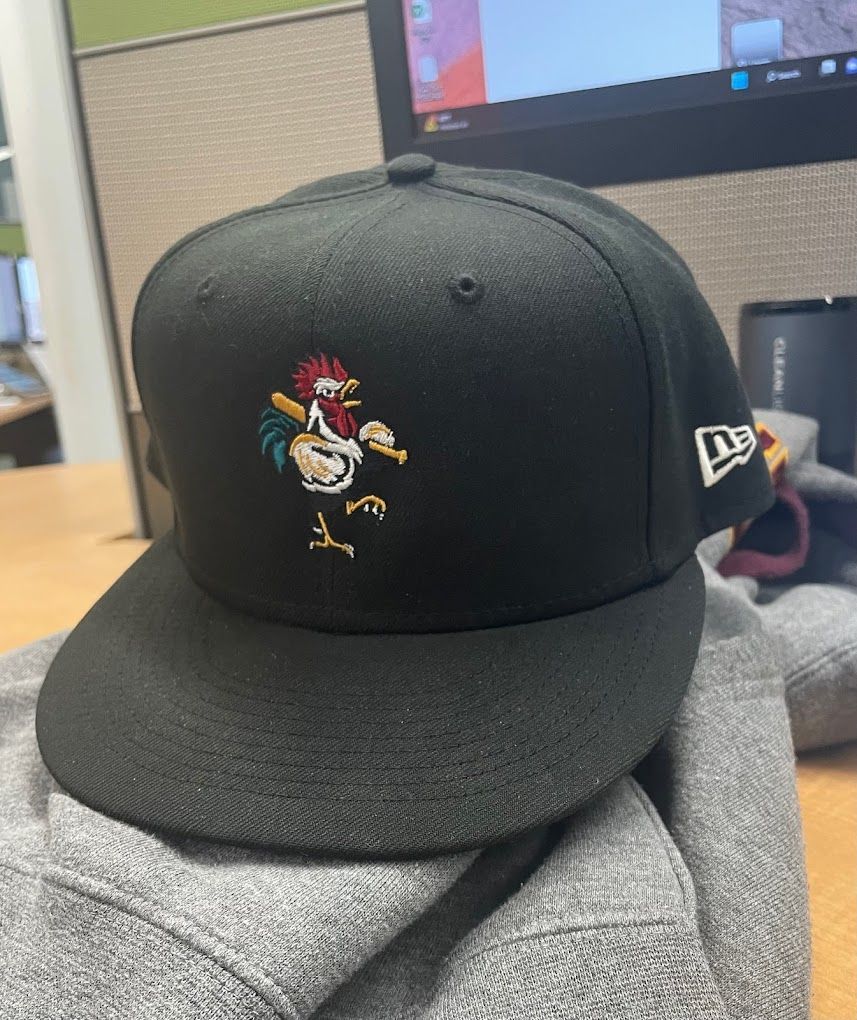 A Black Hat with A Rooster Embroidered on It — Tempe, AZ — Big Stitch Embroidery
