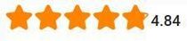 Five orange stars rating with a score of 4.84.