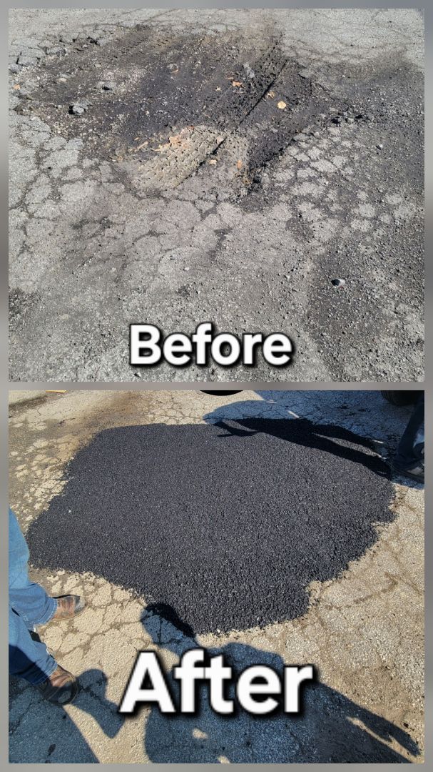 A before and after photo of a concrete surface.