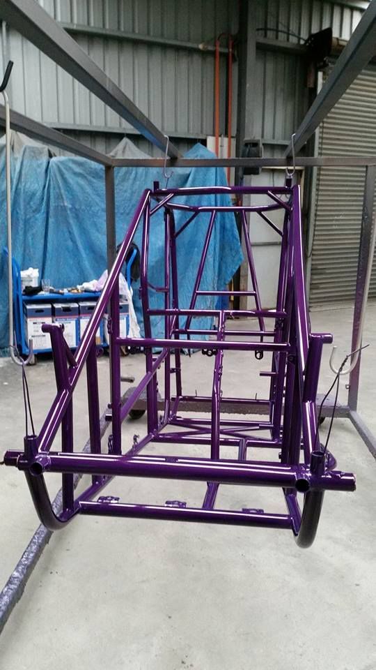 Powder Coated Chassis Frame With Purple Coat — SPW Engineering & Powdercoating In Ballarat, VIC