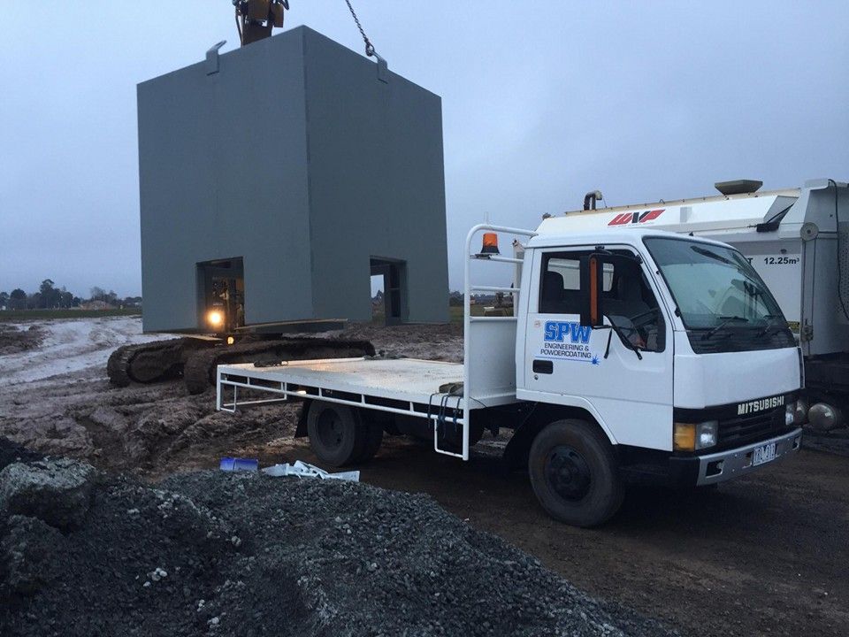 Transporting Fabricated Walls With Truck — SPW Engineering & Powdercoating In Ballarat, VIC